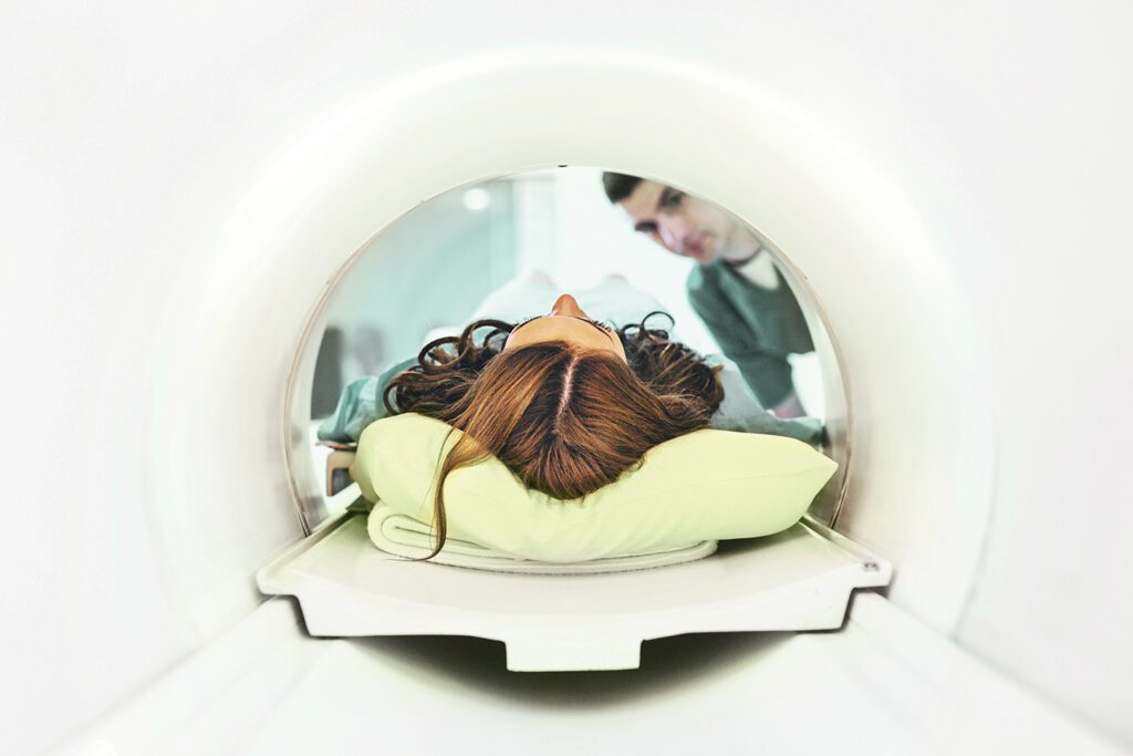 woman having a CT scan