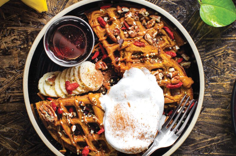 Real Roots Cafe’s Cozy Pumpkin Spice Waffles