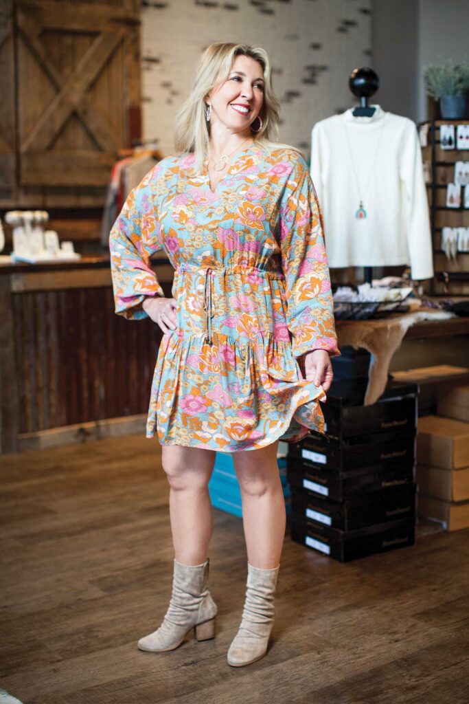 floral dress from the Barn Door Boutique