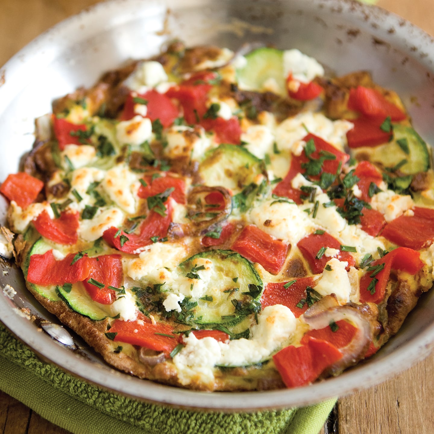 Goat Cheese and Zucchini Frittata Recipe HealthScope® Magazine