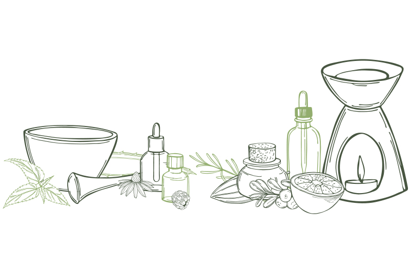 illustration of aromatherapy products