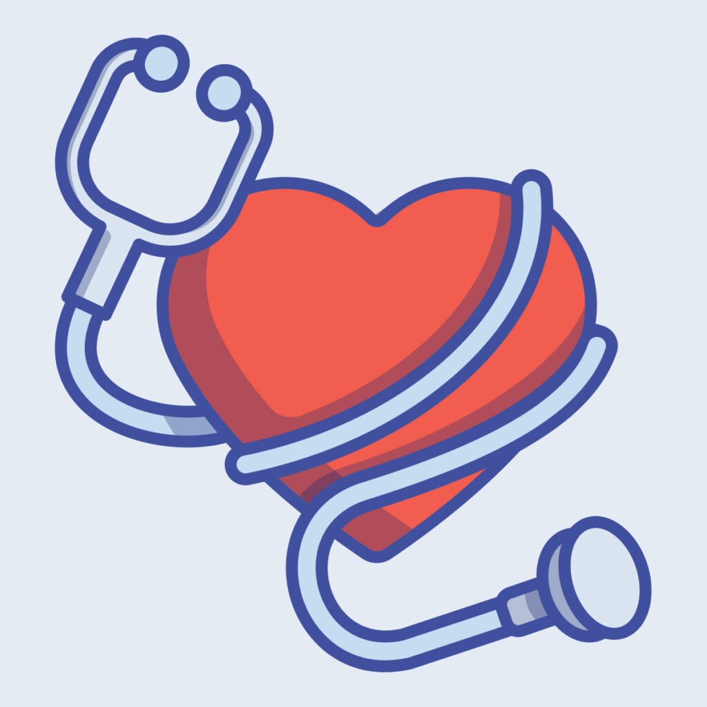 illustration of stethoscope wrapped around heart