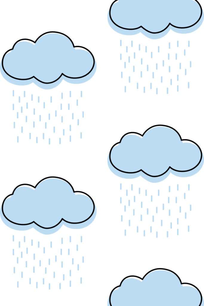 teen mental health | graphic illustration of rainy clouds