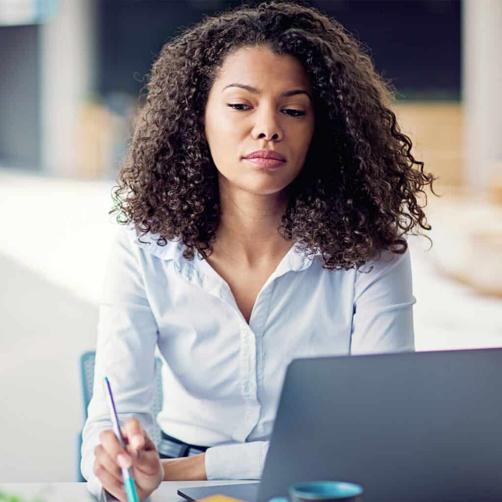 burnt out woman in toxic workplace