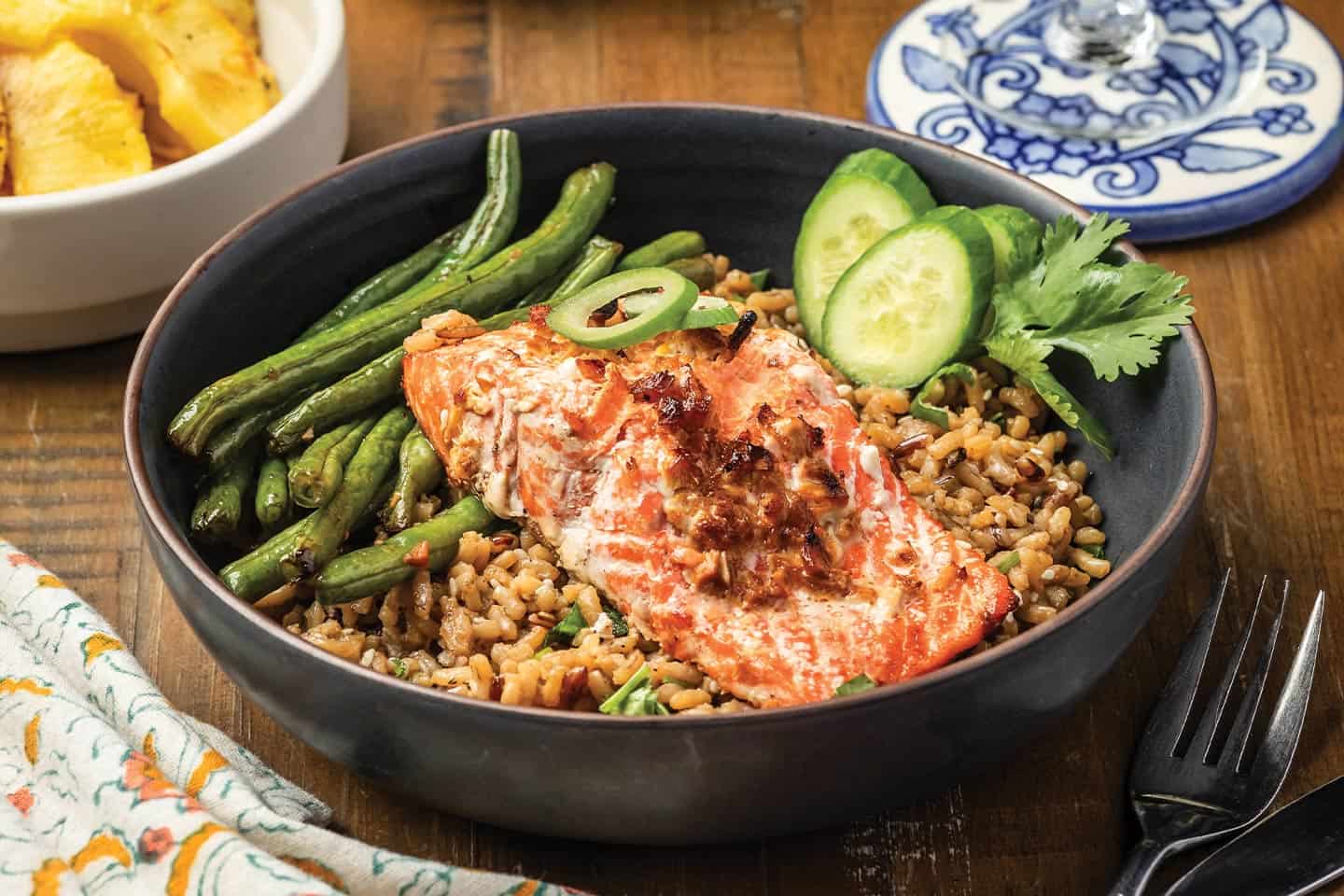 Samantha Burton's Garlic Ginger Salmon Bowls