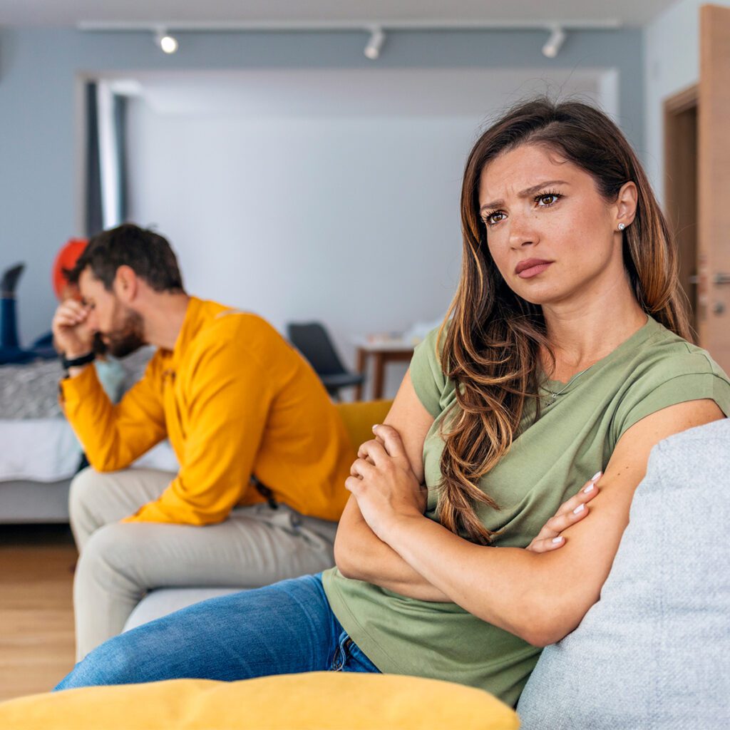 woman upset with her toxic boyfriend