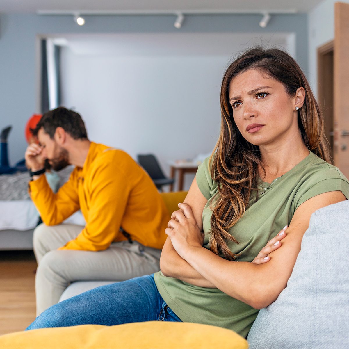 woman upset with her toxic boyfriend