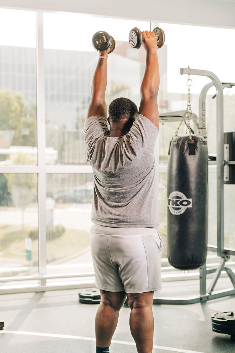 standing overhead tricep