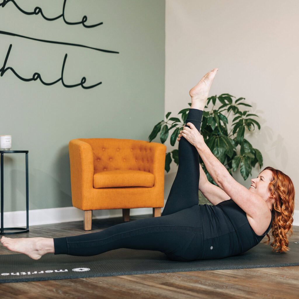 one leg straight stretch