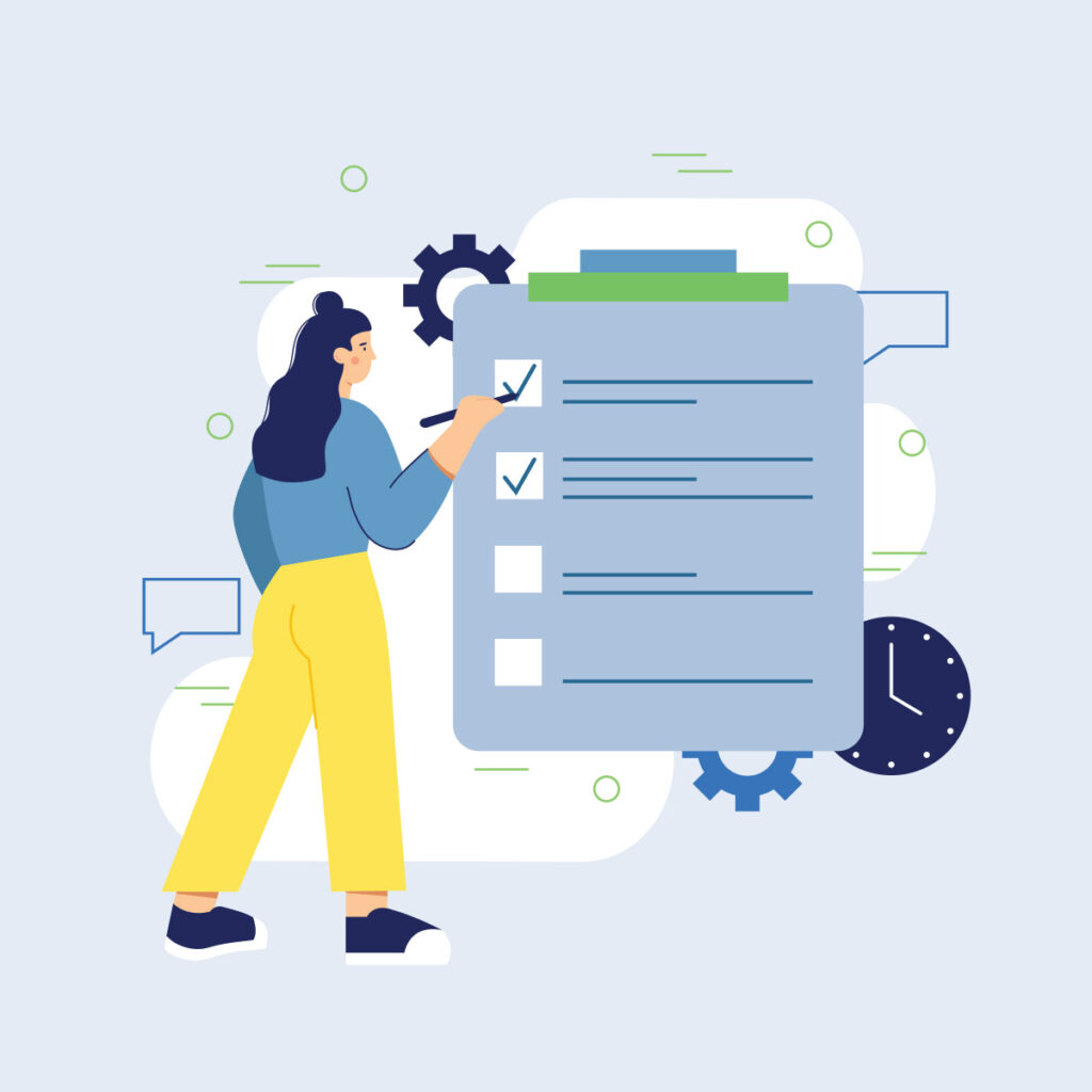 illustration of a woman with a checklist