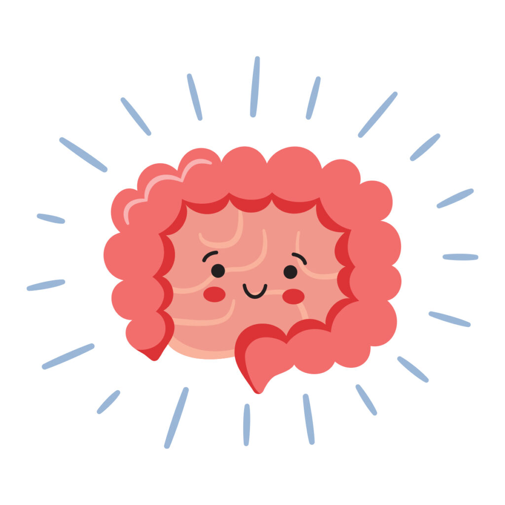 Illustration of a smiling colon