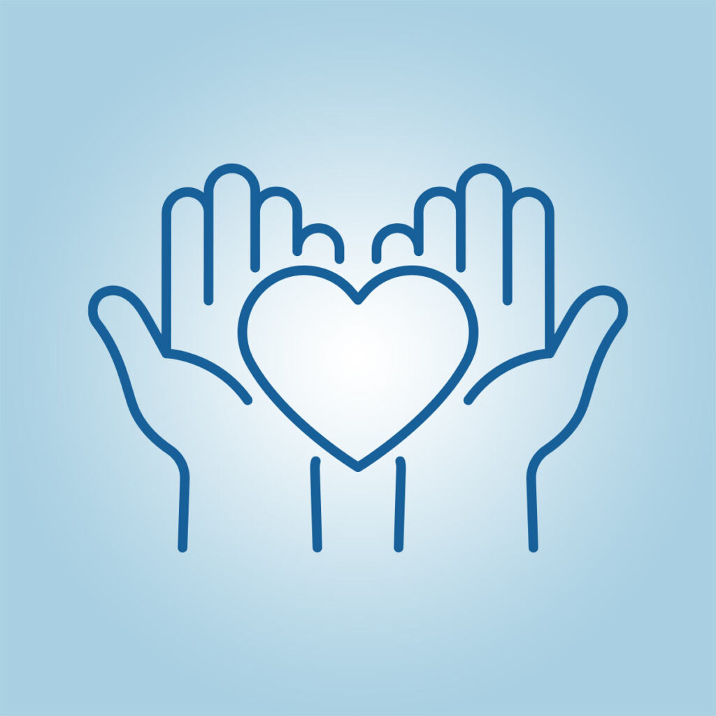 illustration of hands holding a heart