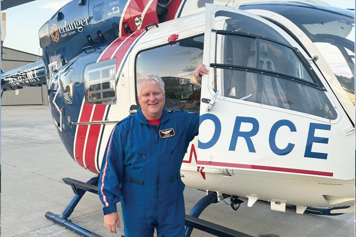 Jacob May with LIFE FORCE Helicopter