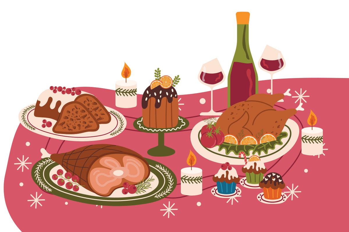 holiday meal illustration