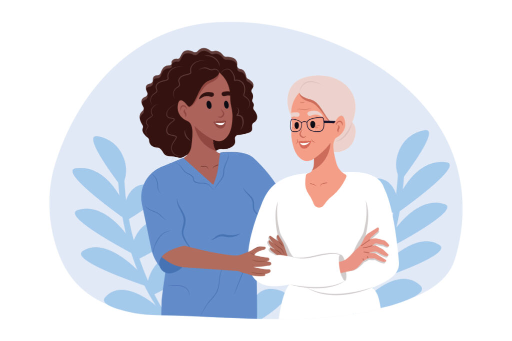 doctor and elderly woman