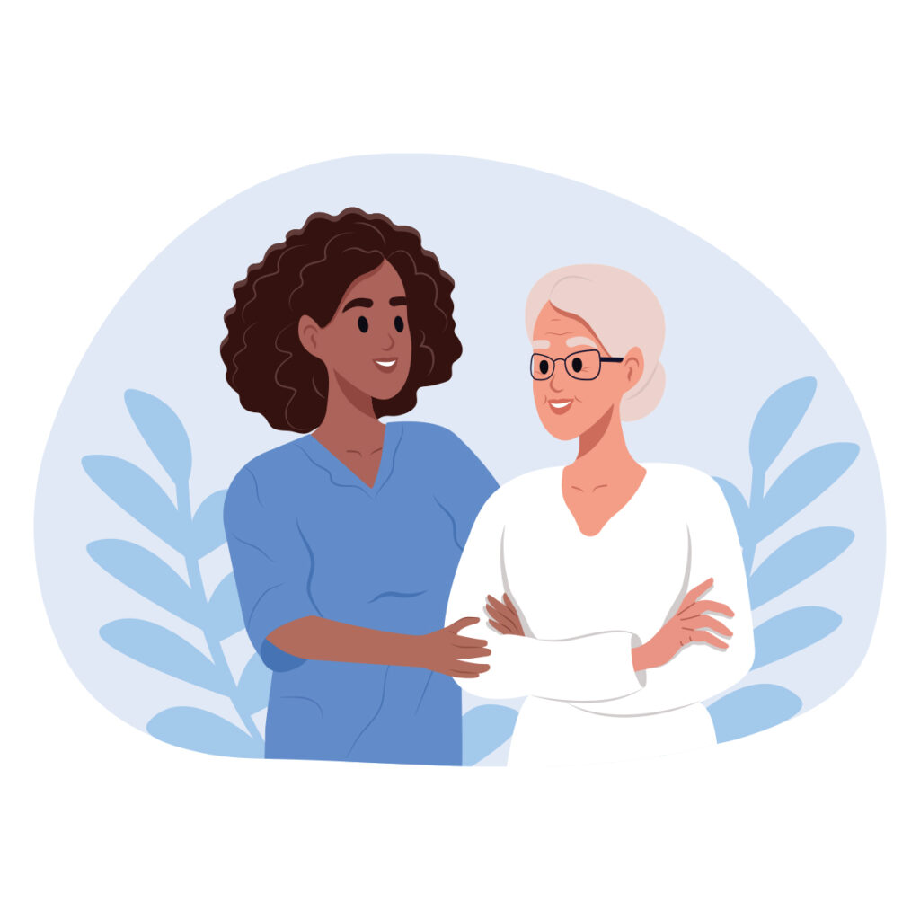 doctor and elderly woman