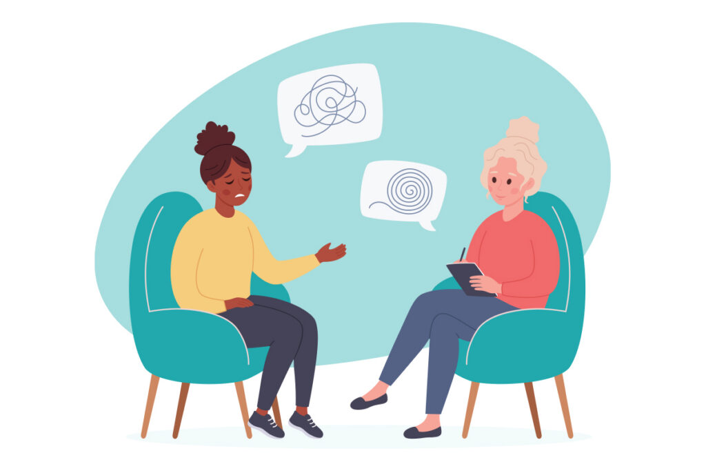 illustration of people in therapy