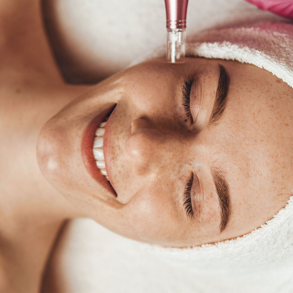 woman getting a facial