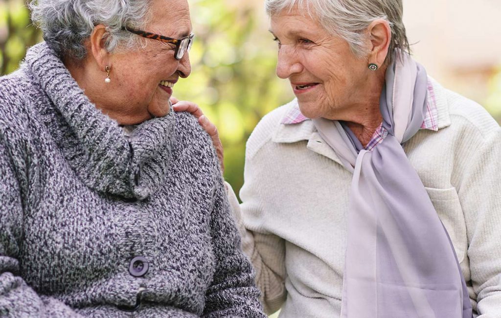 elderly lady friends